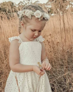 Alora Cream Ivory Girls Flower Crown