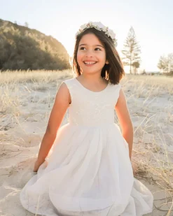 Alora Cream Ivory Girls Flower Crown