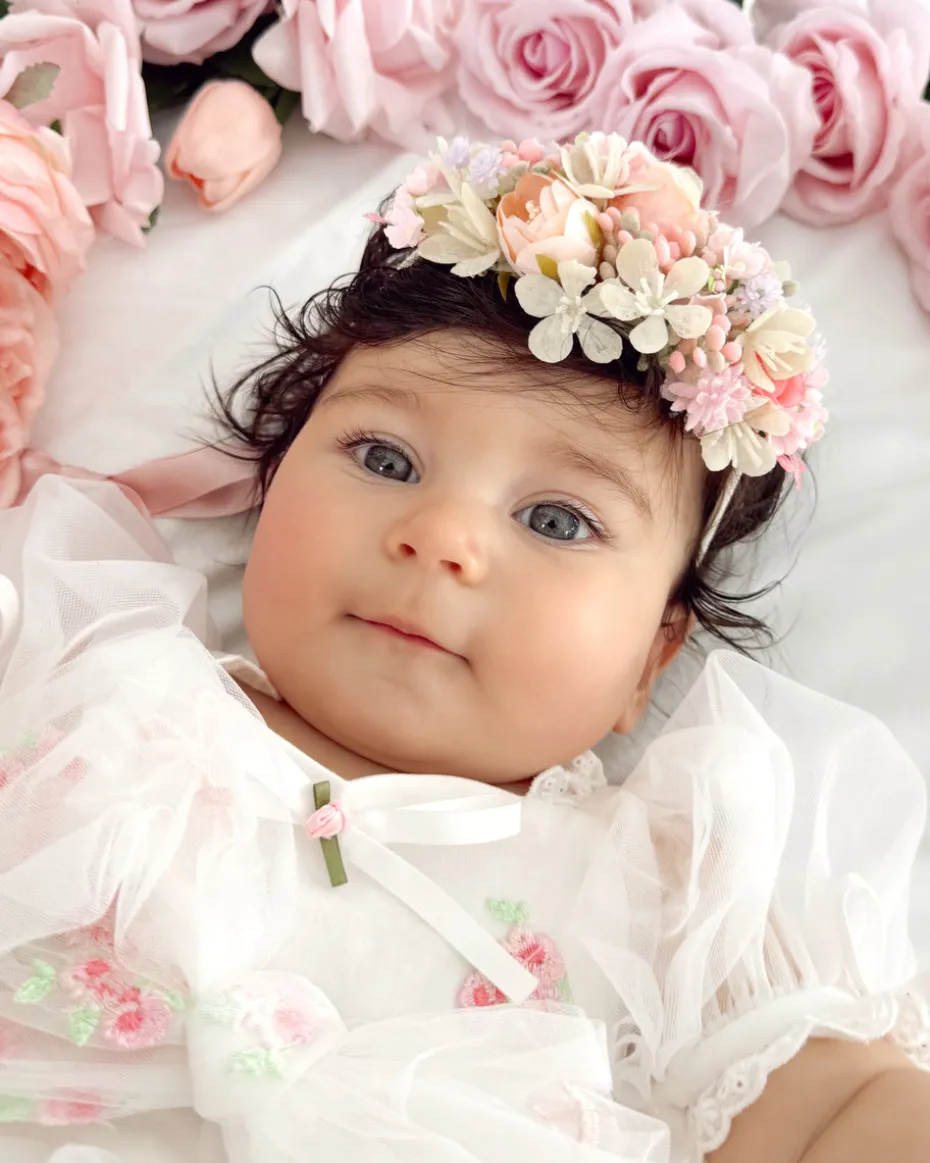 Amour Pink Stretch Baby Flower Crown