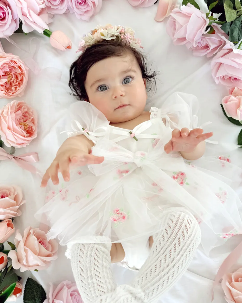Amour Pink Stretch Baby Flower Crown