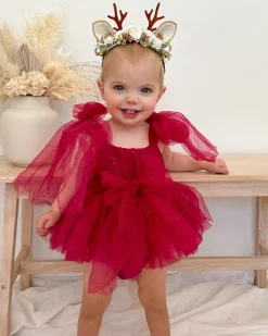 Angel Christmas Reindeer Baby Girls Flower Crown