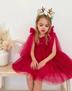 Angel Christmas Reindeer Baby Girls Flower Crown