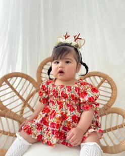 Angel Christmas Reindeer Stretch Baby Flower Crown