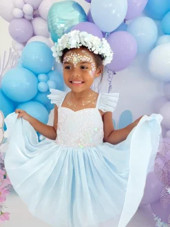 Aquamarine Blue Girls Flower Crown