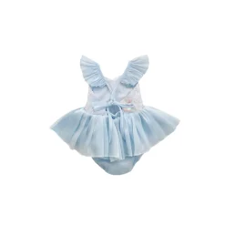 Ariel Ocean Blue Sequin Baby Girl Romper