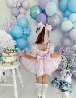 Ariel Purple Pearl Sequin Baby Girl Romper