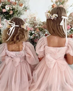 Arista Ocean Dusty Pink Sparkle Sequin Girls Party Dress