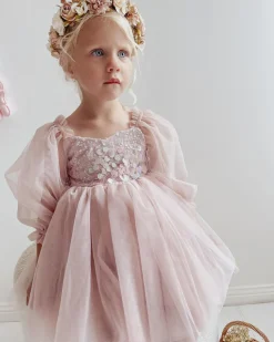 Arista Ocean Dusty Pink Sparkle Sequin Girls Party Dress