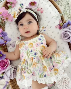 Aurelia Floral Baby Girl Romper