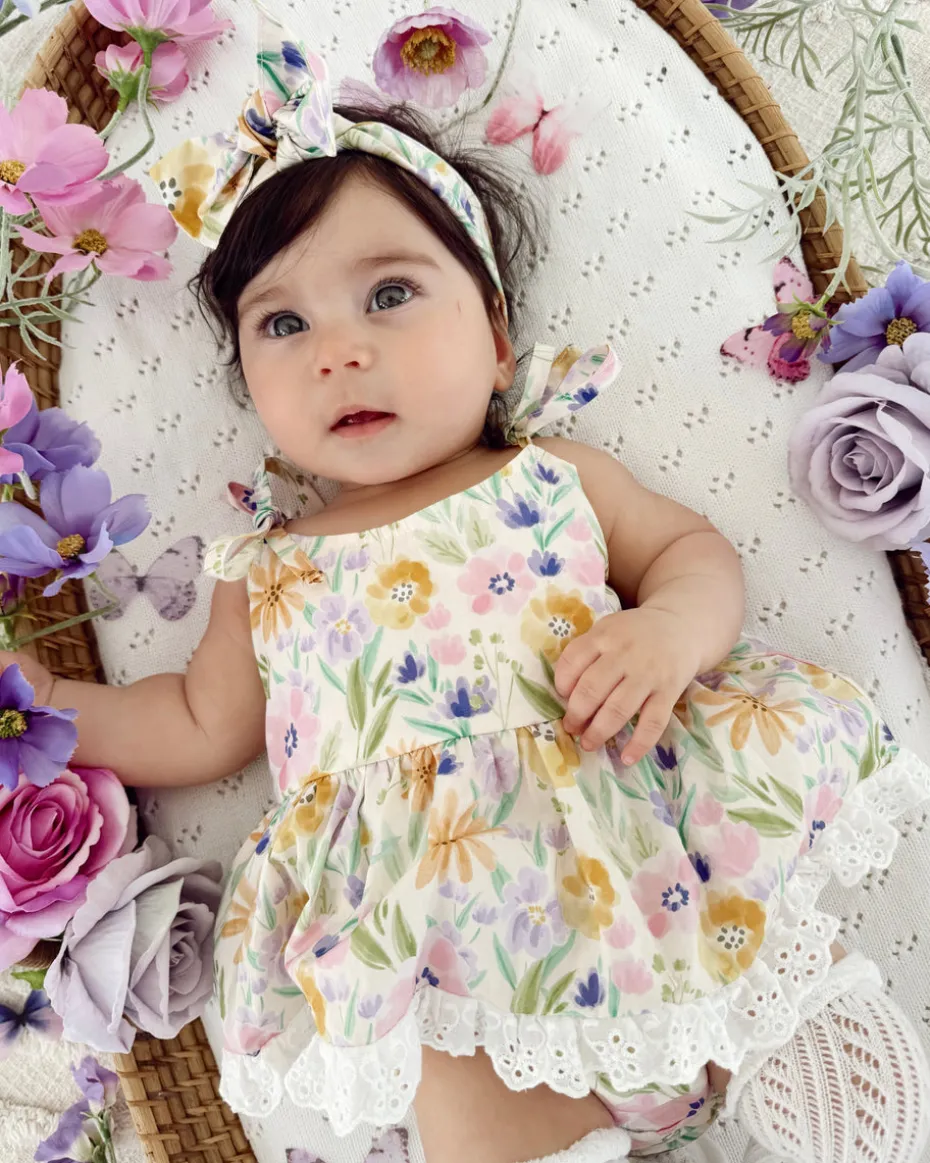 Aurelia Floral Baby Girl Romper