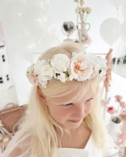 Ballerina White Rose Girls Flower Crown