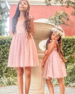 Bambi Dusty Rose Pink Flower Girl Dress
