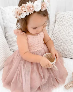 Bambi Dusty Rose Pink Flower Girl Dress