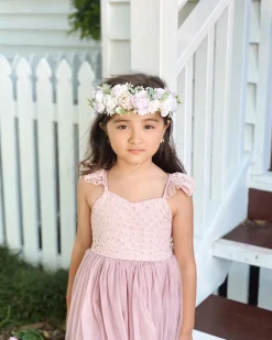 Bambi Dusty Rose Pink Flower Girl Dress