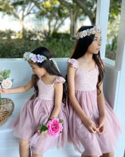 Bambi Dusty Rose Pink Flower Girl Dress