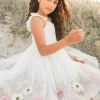 Bambi White Flower Girl Dress