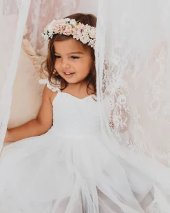 Bambi White Flower Girl Dress