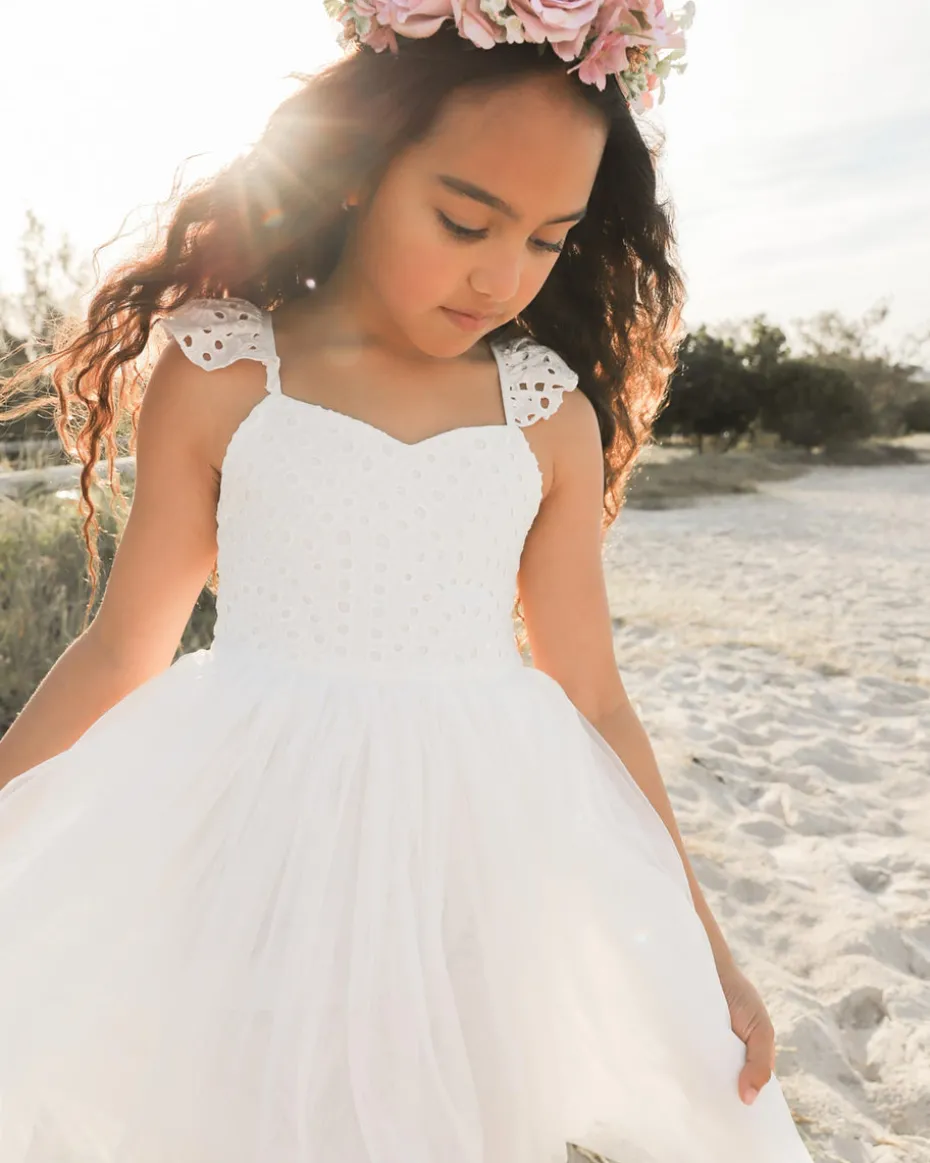 Bambi White Flower Girl Dress