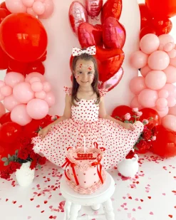 Be Mine White Heart Girls Party Dress