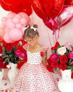 Be Mine White Heart Girls Party Dress