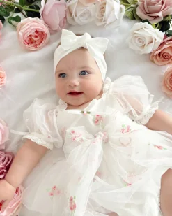 Belle Bow Baby Girl White Tulle Hair Accessories