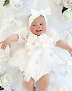 Belle Bow Baby Girl White Tulle Hair Accessories