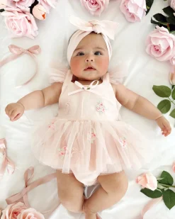 Belle Bow Perfect Pink Baby Girl Romper