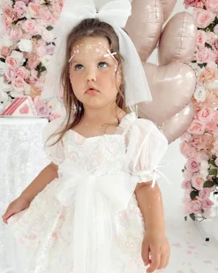 Blossom White Tulle Girls Hair Bow