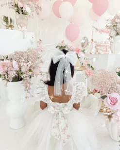Briar Belle White Girls Floral Party Dress