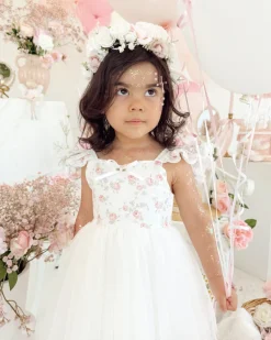 Briar Belle White Girls Floral Party Dress