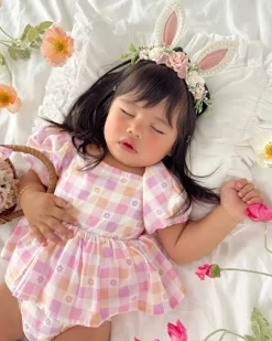 Bunnykins Pearl Pink Floral Stretch Headband