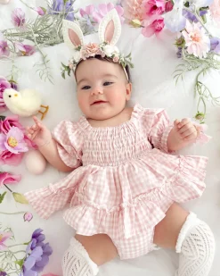 Bunnykins Pearl Pink Floral Stretch Headband