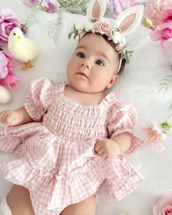 Bunnykins Pearl Pink Floral Stretch Headband