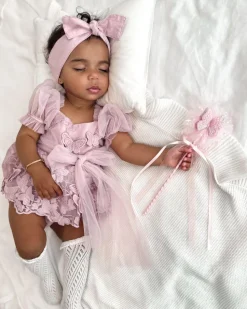 Butterfly Dusty Rose Baby Girl Tulle Hair Accessories