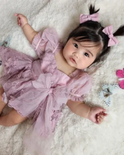 Butterfly Dusty Rose Baby Girl Tulle Hair Accessories