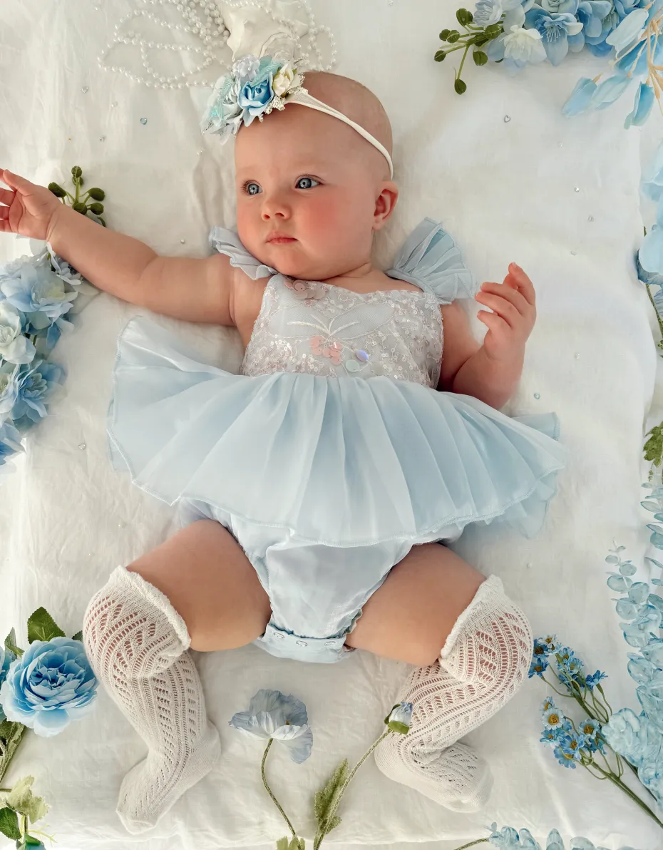 Calypso Blue Stretch Baby Flower Crown