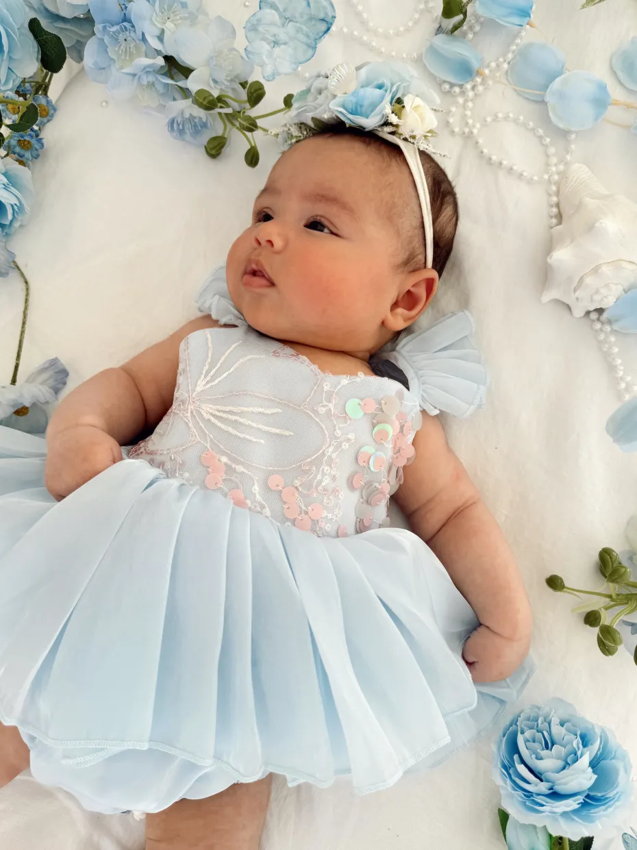 Calypso Blue Stretch Baby Flower Crown