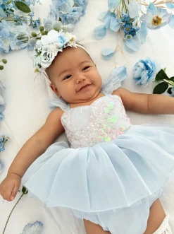 Calypso Blue Stretch Baby Flower Crown