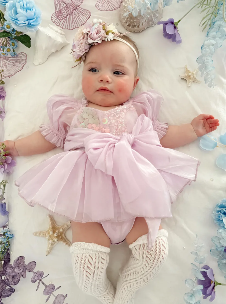 Calypso Purple Stretch Baby Girl Flower Crown