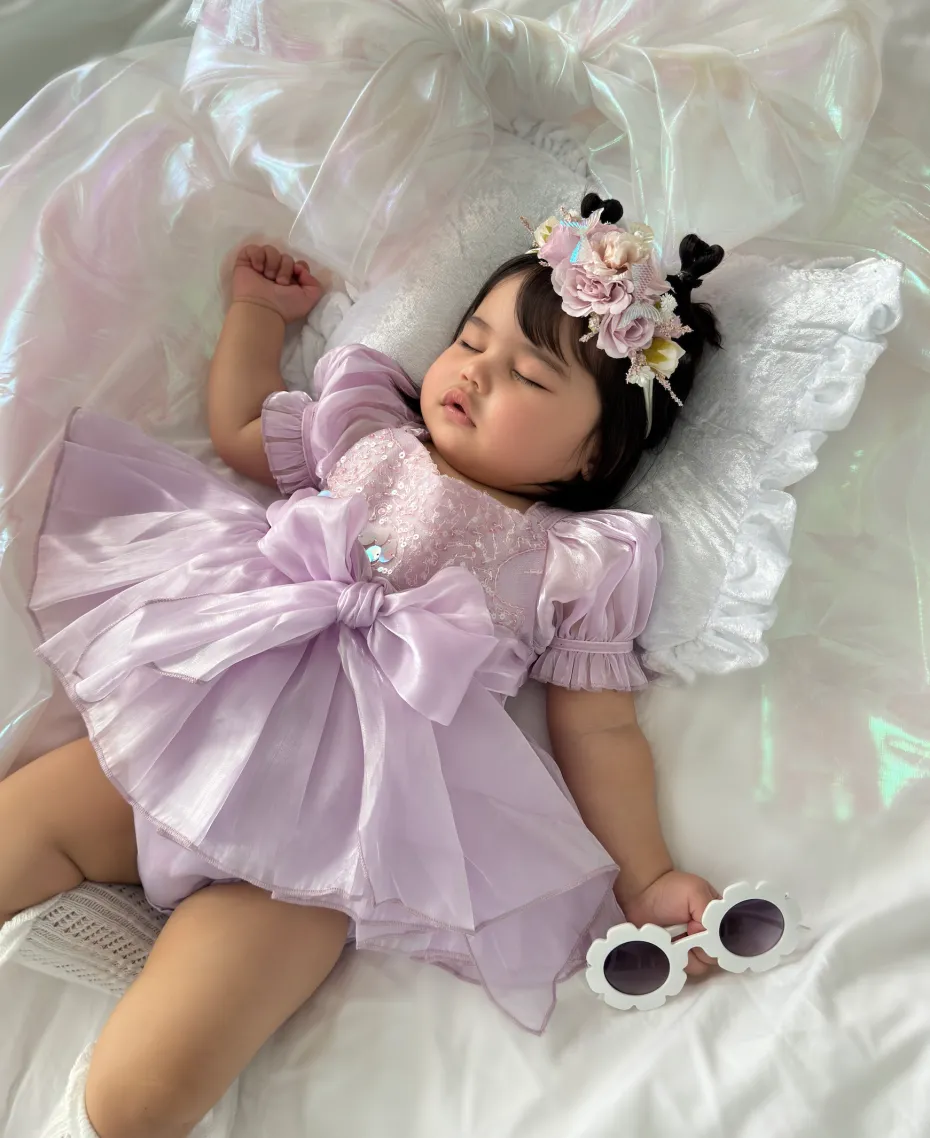 Calypso Purple Stretch Baby Girl Flower Crown