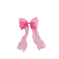 Candy Pink Organza Girls Hair Bow