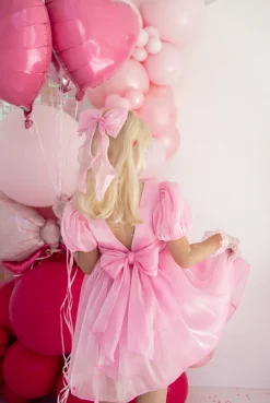 Candy Pink Organza Girls Hair Bow