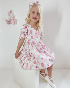 Charlotte Mae Girls Floral Pink Dress