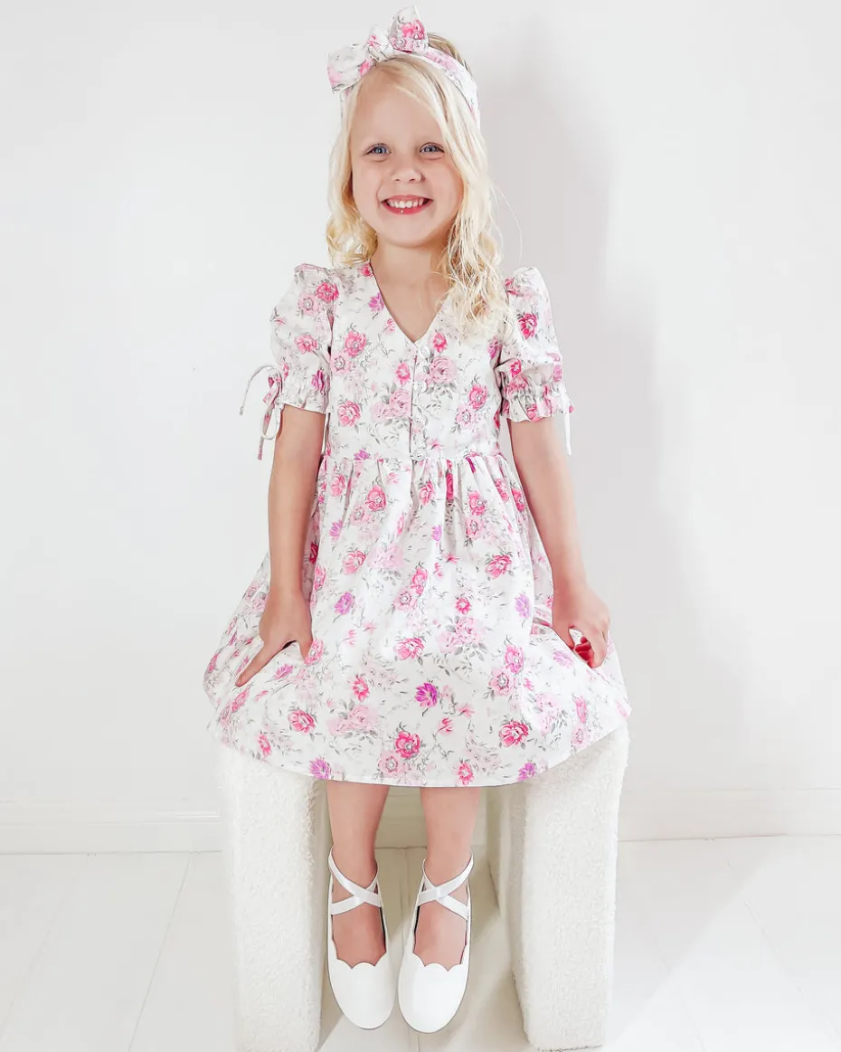 Charlotte Mae Girls Floral Pink Dress