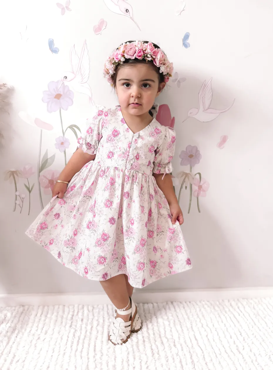 Charlotte Mae Girls Floral Pink Dress