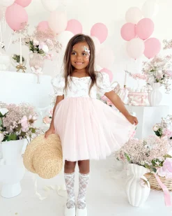 Cosette Perfect Pink Girls Floral Party Dress