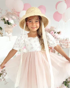 Cosette Perfect Pink Girls Floral Party Dress
