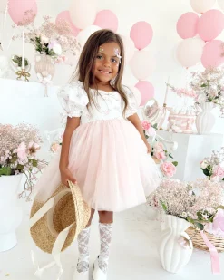 Cosette Perfect Pink Girls Floral Party Dress