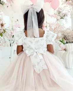 Cosette Perfect Pink Tulle Girls Hair Bow