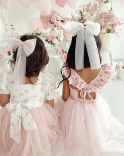 Cosette Perfect Pink Tulle Girls Hair Bow